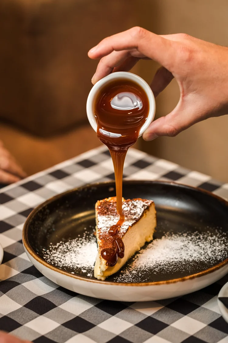 Tarta de queso con caramelo