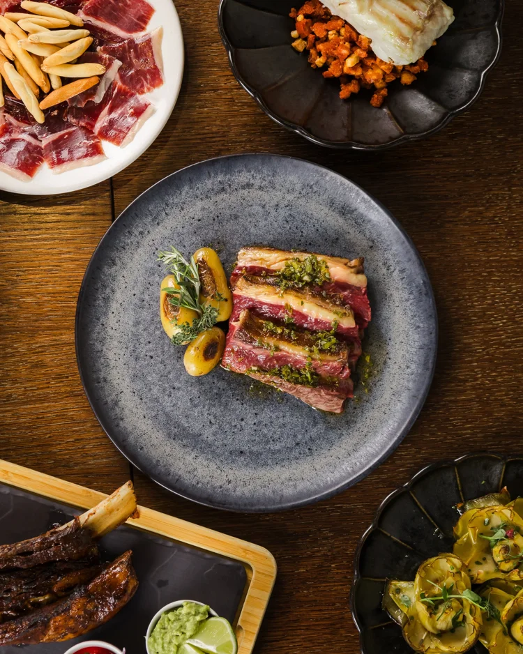 Selección de platos de carne